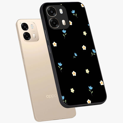 Minimal Petal Whispers Glass Case displayed in angled mockup highlighting delicate petal design with clean minimal aesthetic.