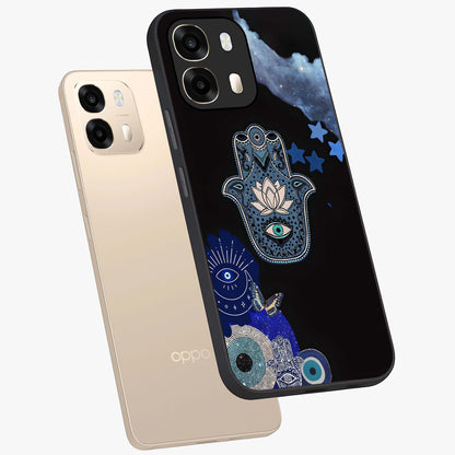 Mystic Hand Aura Glass Case displayed in angled mockup highlighting magical aura design with spiritual aesthetic style.