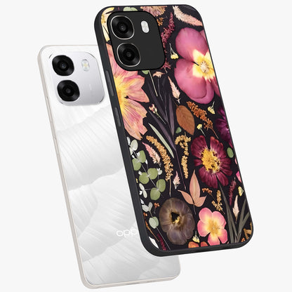 Petal Dream Tapestry Glass Case displayed in angled mockup highlighting decorative petal pattern with elegant botanical aesthetic.