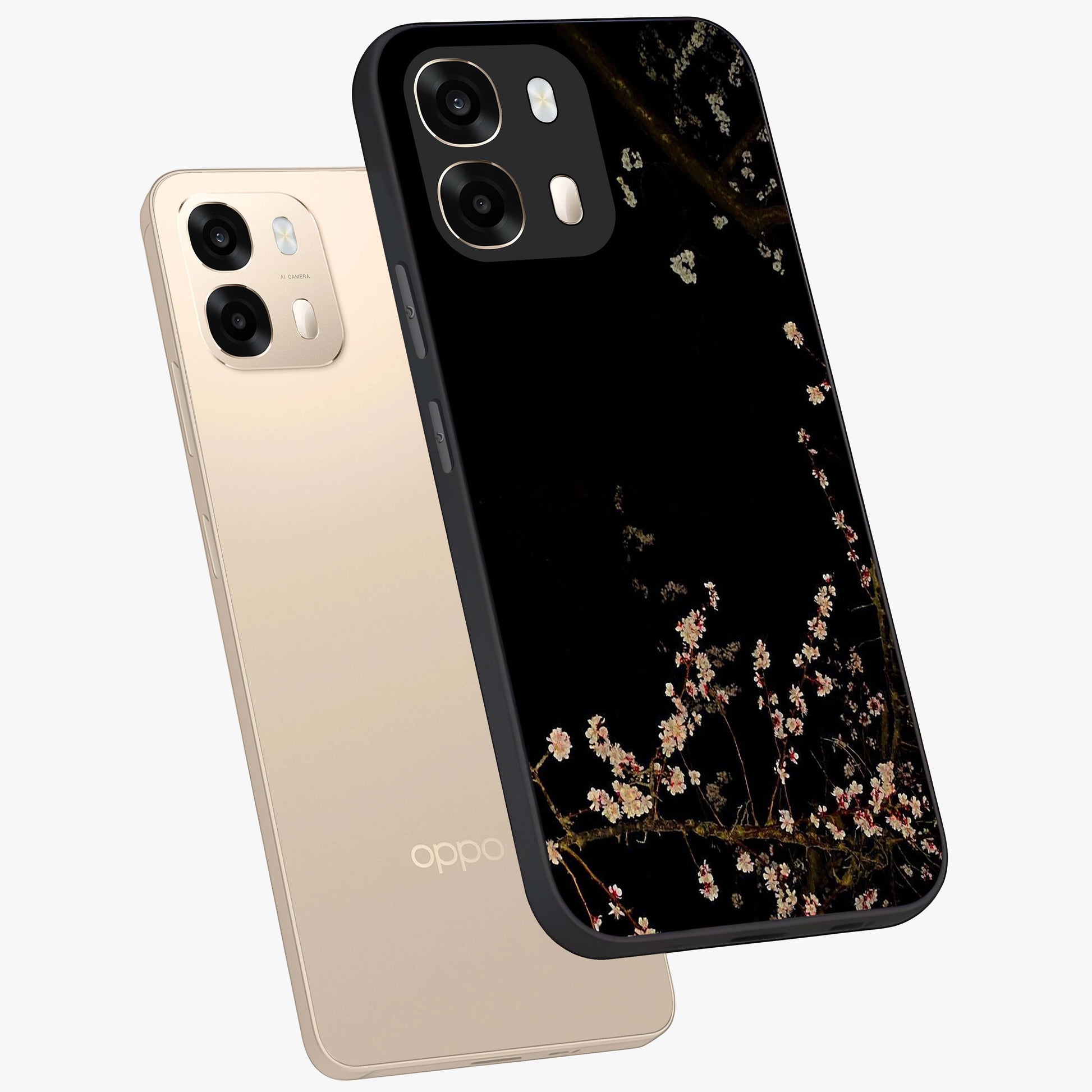 Petal Moon Light With Custom Name Glass Case displayed in angled mockup highlighting delicate petal design with custom name feature.