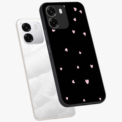 Pink Love Drops Glass Case displayed in angled mockup highlighting cute love drop design with vibrant pink aesthetic.