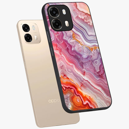 Rose Quartz Marble Glass Case displayed in angled mockup highlighting elegant marble pattern with soft aesthetic style.