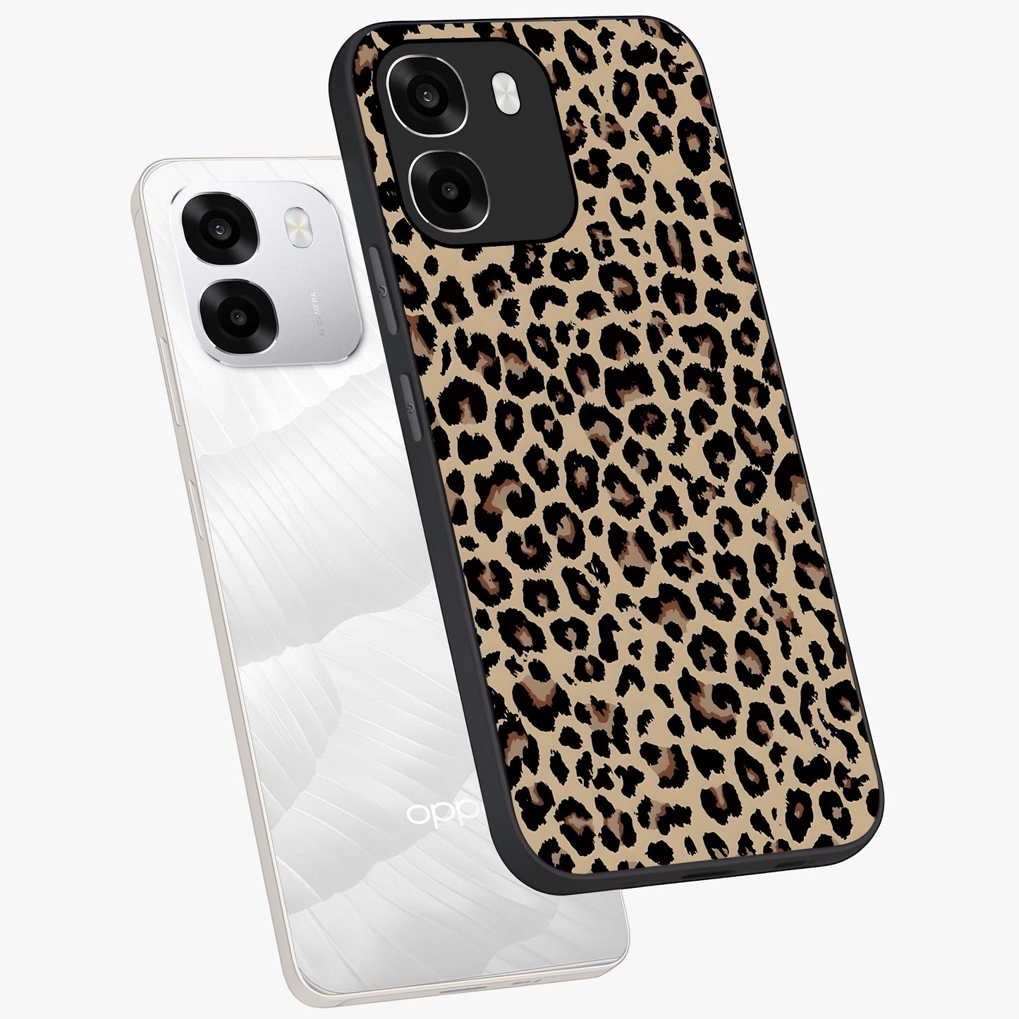 Savage Chic Pattern Glass Case displayed in angled mockup highlighting bold fashion inspired design with chic aesthetic.