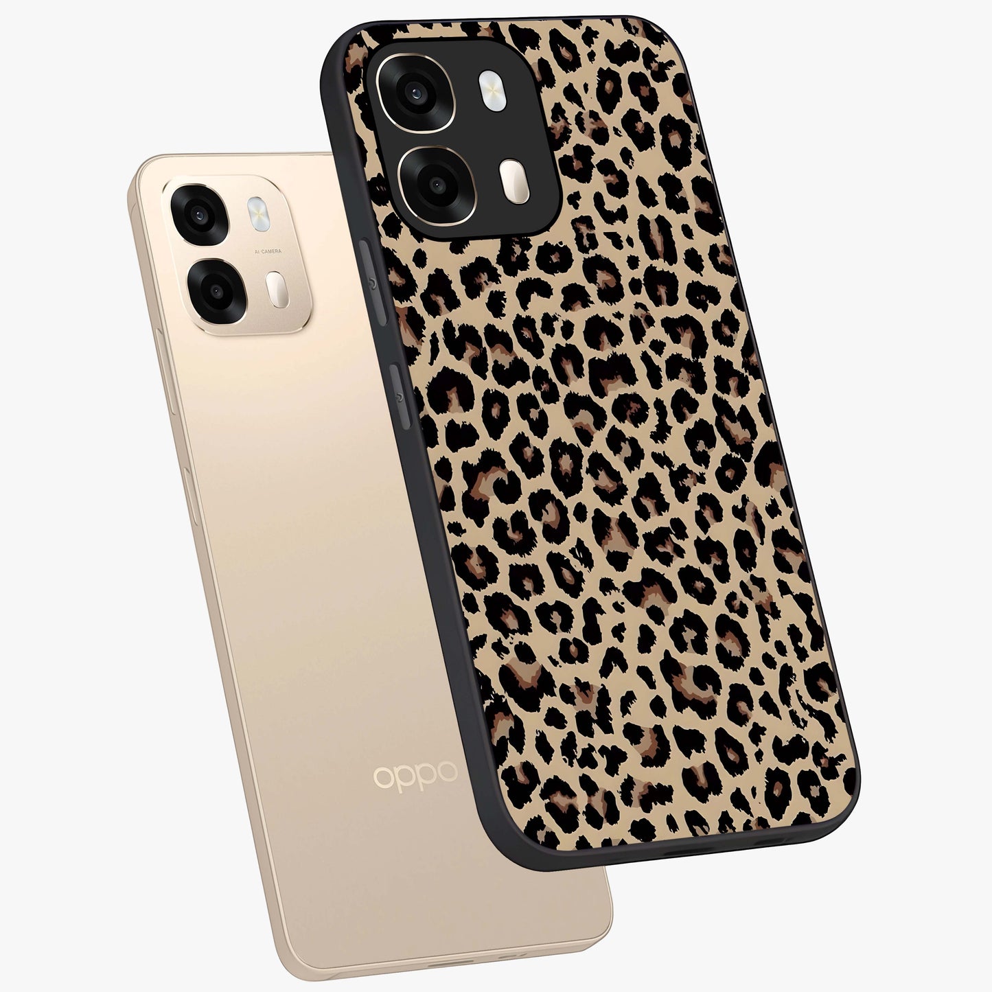 Savage Chic Pattern Glass Case displayed in angled mockup highlighting bold fashion inspired design with chic aesthetic.