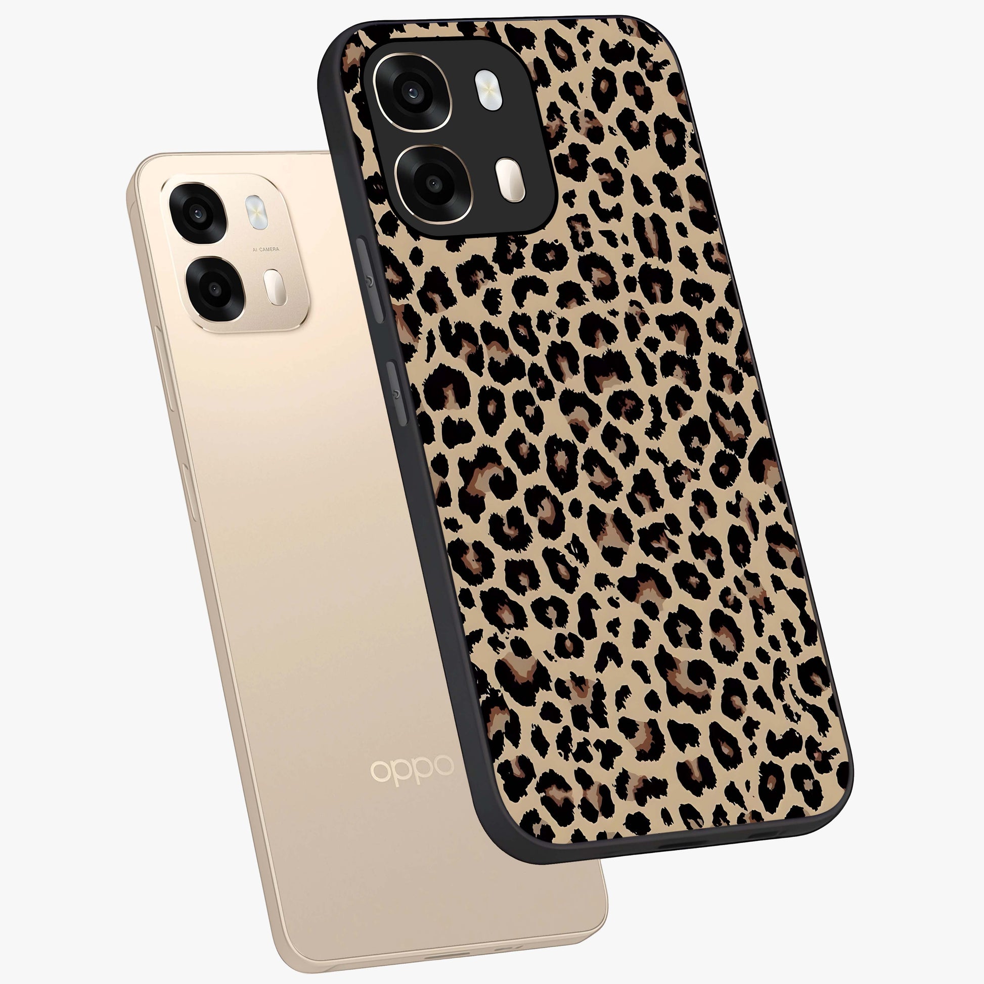 Savage Chic Pattern Glass Case displayed in angled mockup highlighting bold fashion inspired design with chic aesthetic.