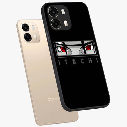 Scarlet Gaze Dominance Glass Case displayed in angled mockup highlighting intense visual design with bold scarlet aesthetic.