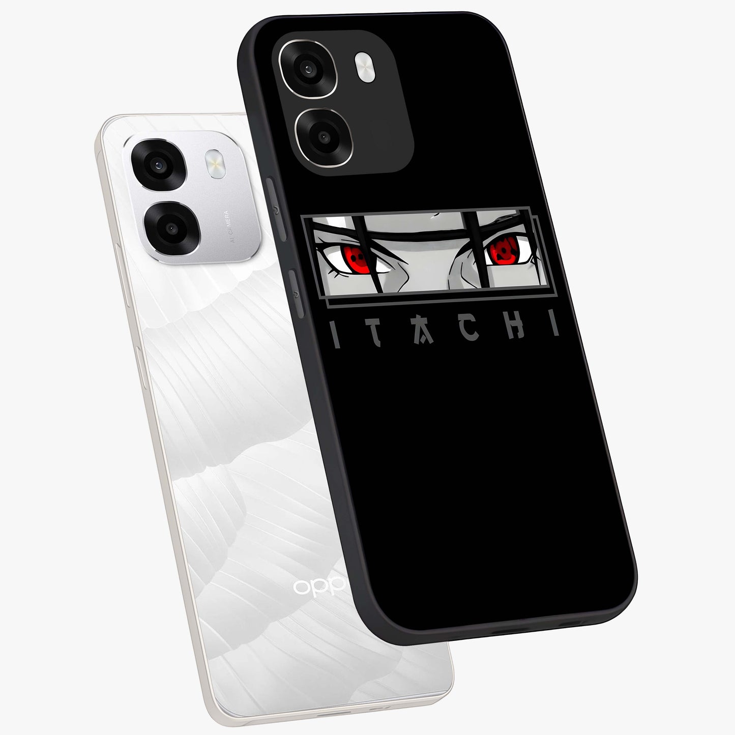 Scarlet Gaze Dominance Glass Case displayed in angled mockup highlighting intense visual design with bold scarlet aesthetic.