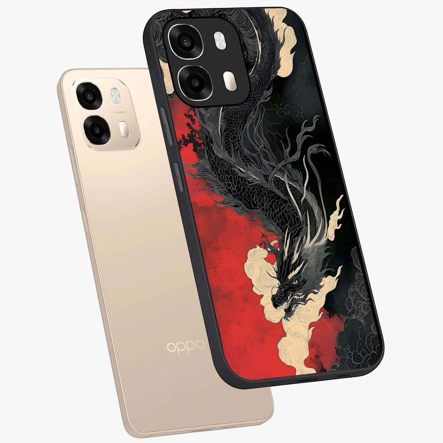 Shadow Dragon Fury Glass Case displayed in angled mockup highlighting powerful dragon illustration with dark fantasy aesthetic.