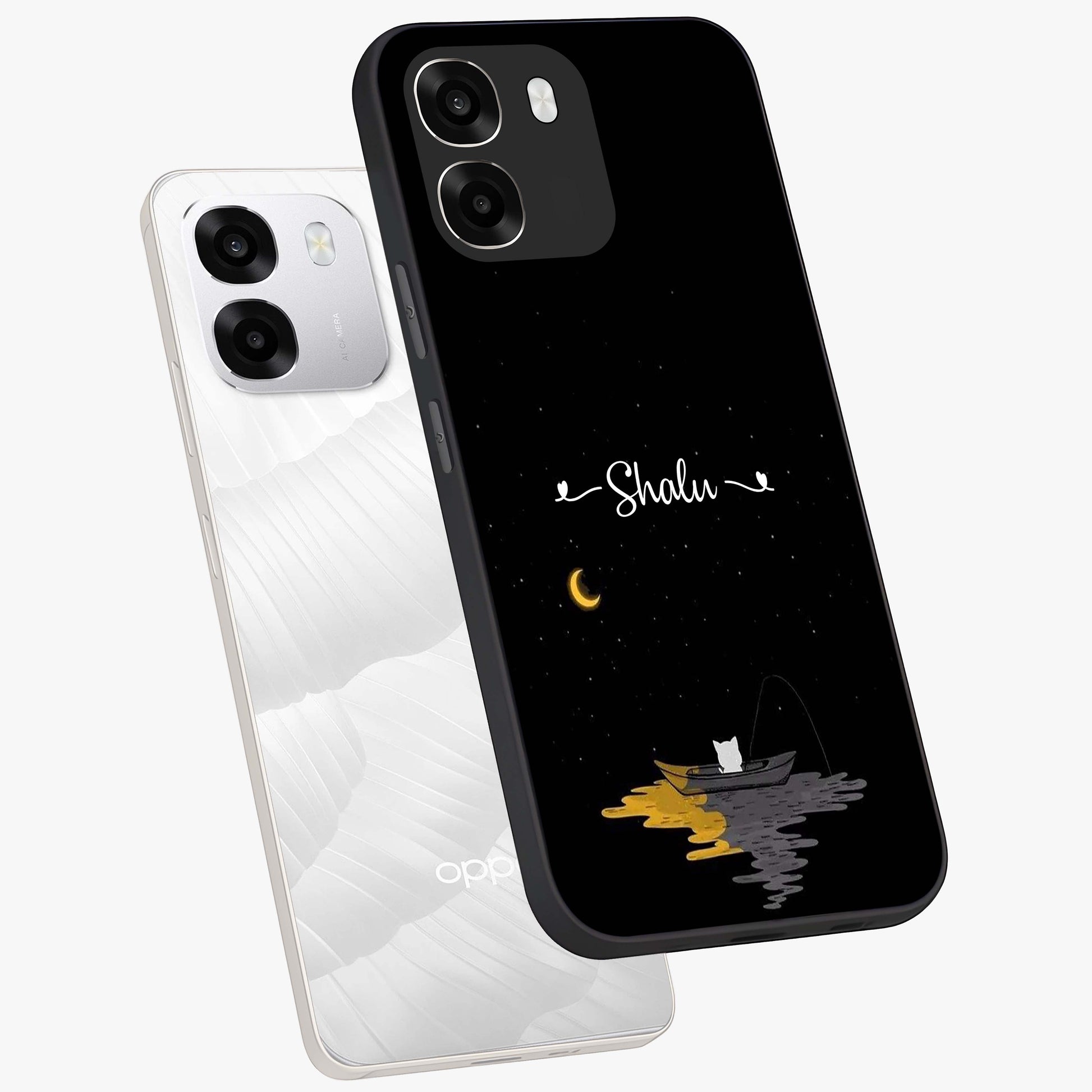 Silent Night Row Glass Case displayed in angled mockup highlighting peaceful evening design with dreamy night aesthetic.