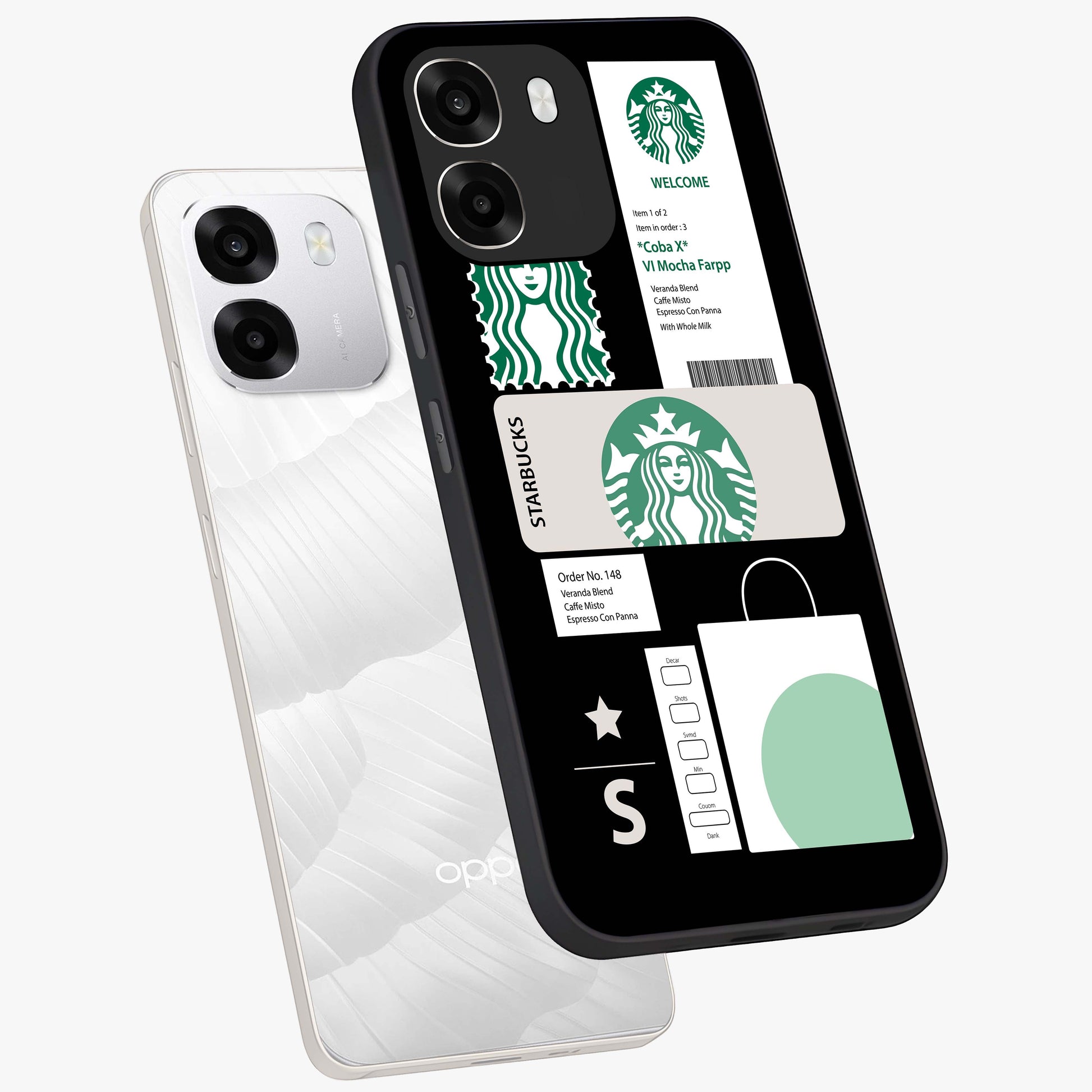 Starbucks Mocha Glass Case displayed in angled mockup highlighting stylish mocha themed design with cozy café aesthetic.