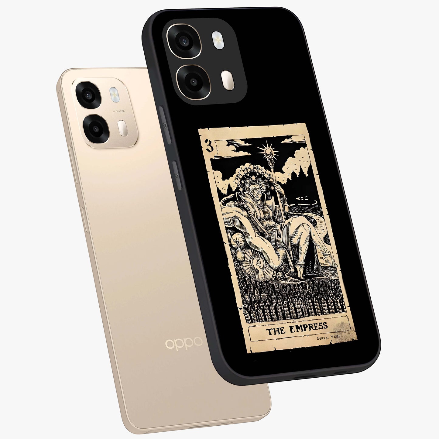 The Empress Glass Case displayed in angled mockup highlighting elegant royal design with majestic aesthetic style.