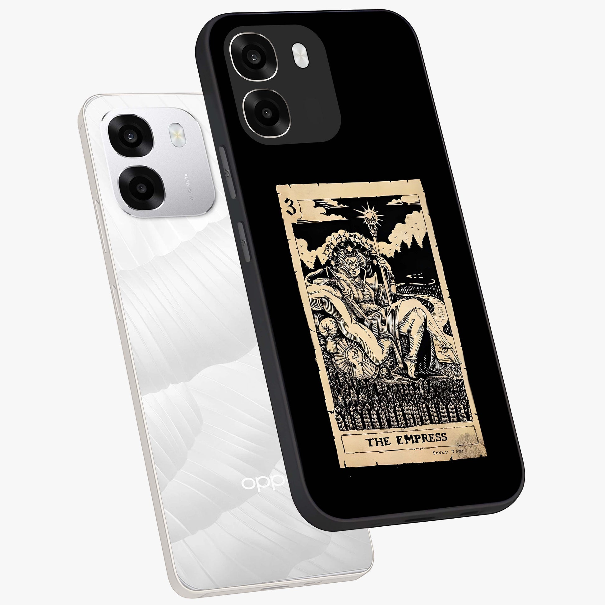 The Empress Glass Case displayed in angled mockup highlighting elegant royal design with majestic aesthetic style.
