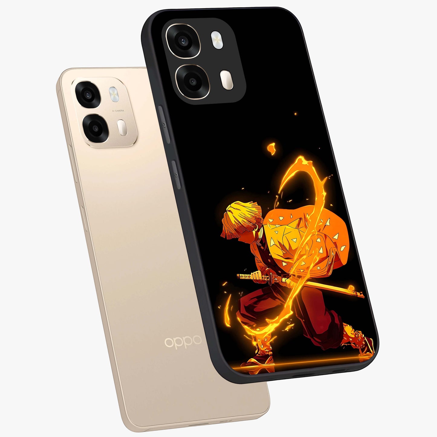 Thunder Flame Execution Glass Case displayed in angled mockup highlighting dramatic fire themed design with intense fantasy aesthetic.