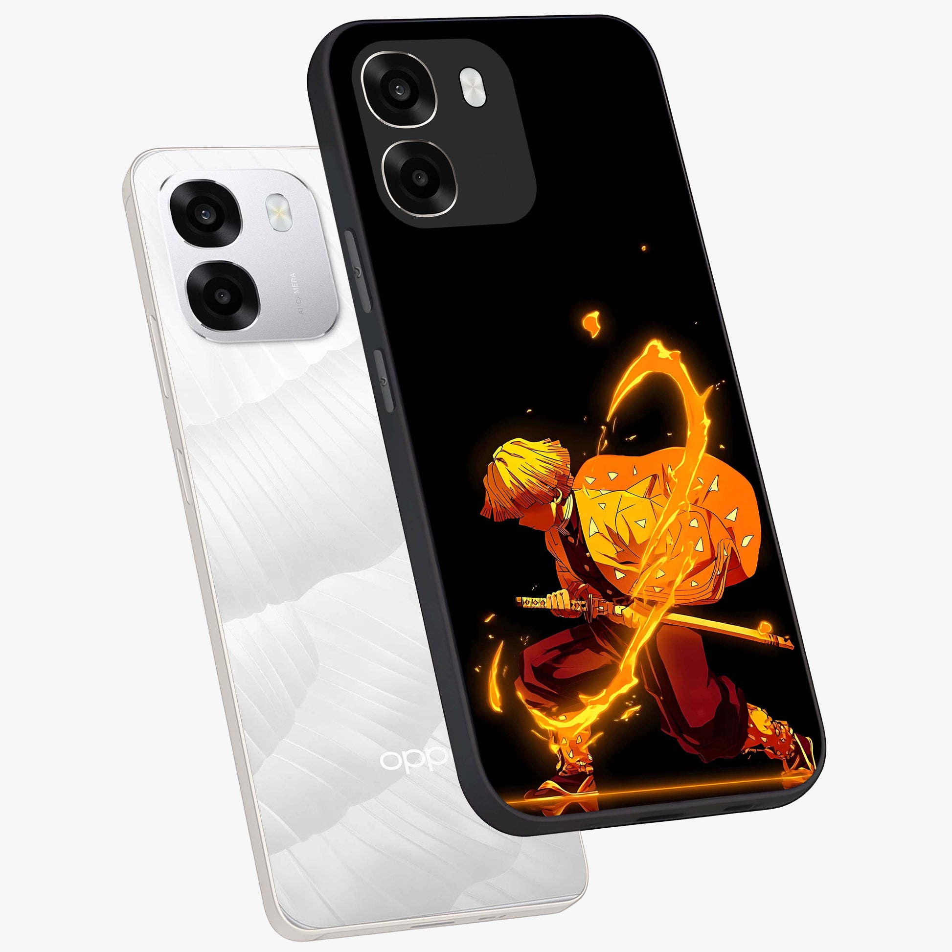 Thunder Flame Execution Glass Case displayed in angled mockup highlighting dramatic fire themed design with intense fantasy aesthetic.