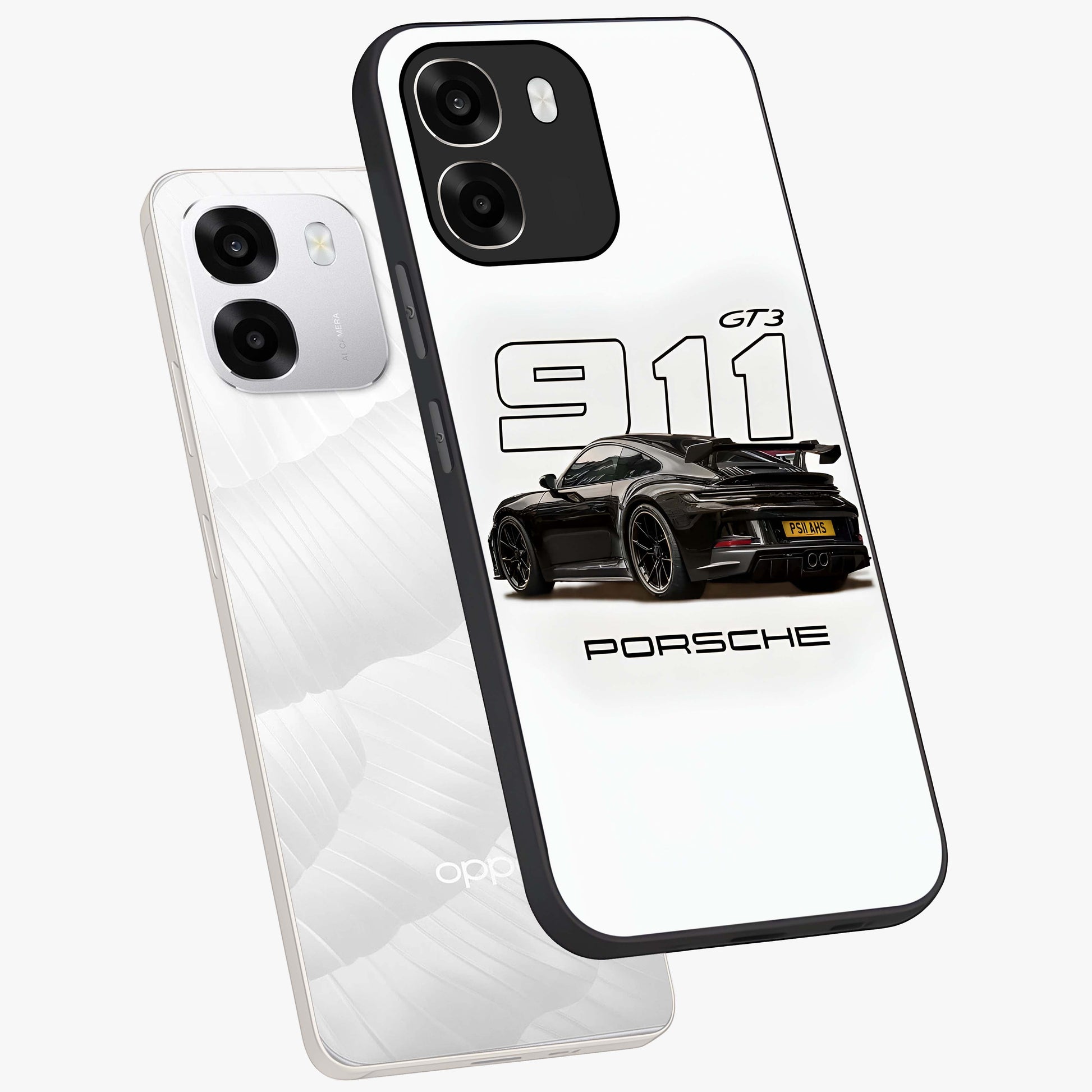 Turbo Legacy Icon Glass Case displayed in angled mockup highlighting dynamic automotive design with performance aesthetic.