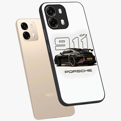 Turbo Legacy Icon Glass Case displayed in angled mockup highlighting dynamic automotive design with performance aesthetic.