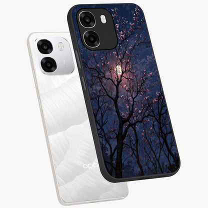 Twilight Sakura Serenade Glass Case displayed in angled mockup highlighting delicate sakura flower design with dreamy aesthetic.