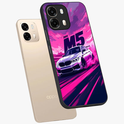 Velocity Drift Pulse Glass Case displayed in angled mockup highlighting dynamic drift design with sporty automotive aesthetic.