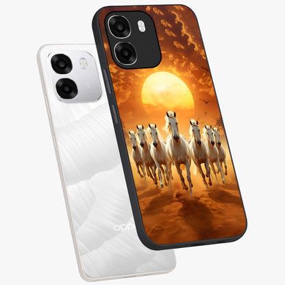 Wild Sunset Majesty Glass Case displayed in angled mockup highlighting vibrant sunset sky design with scenic aesthetic.