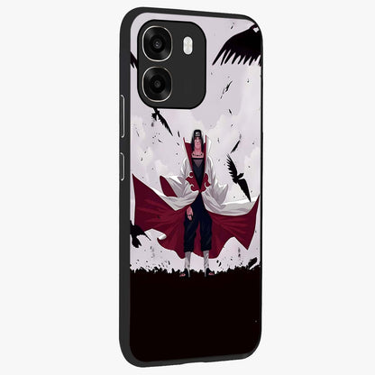 Crimson Crow Ascension Glass Case upright view showcasing dramatic crow artwork with bold gothic theme.
