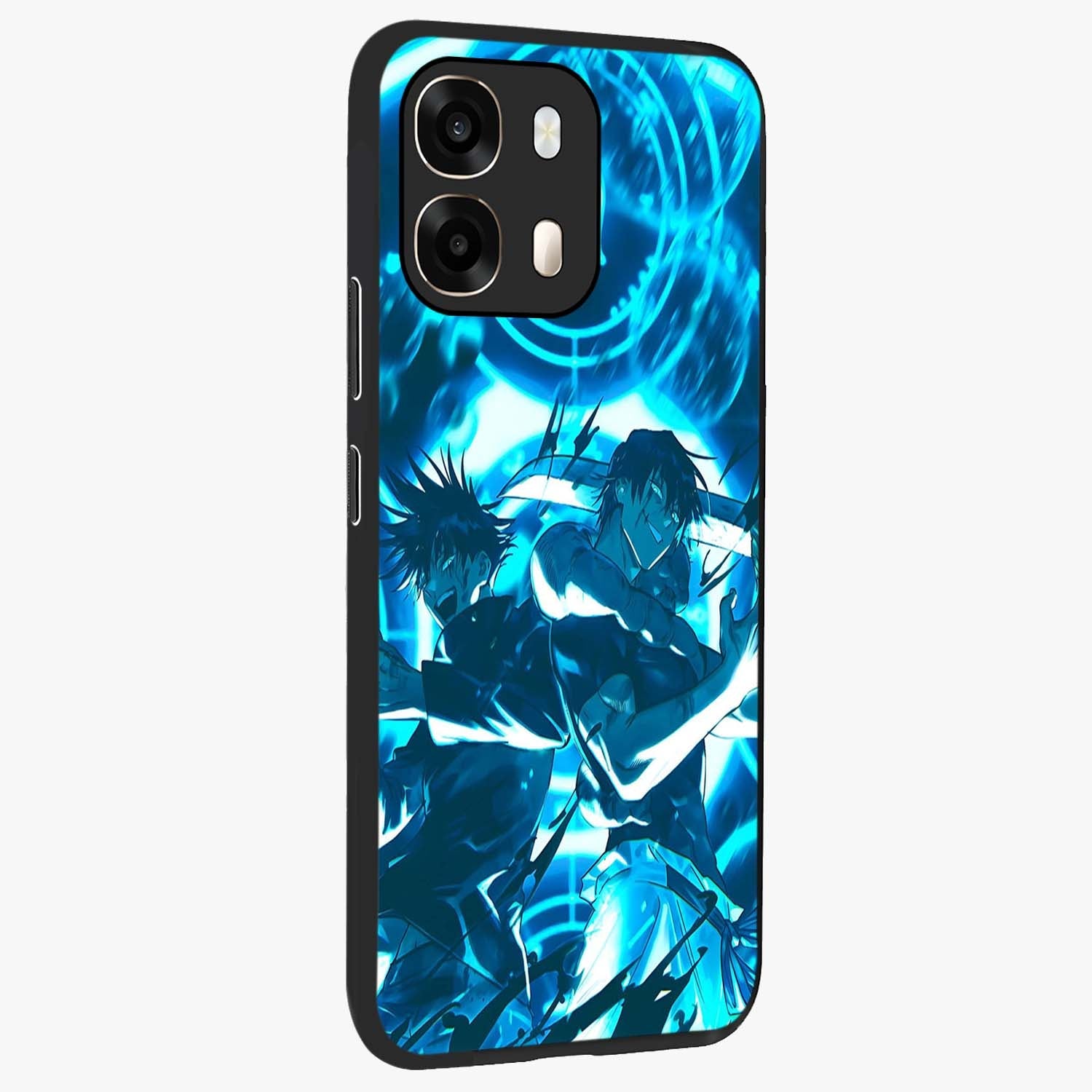 Cursed Energy Clash Glass Case upright view showcasing dramatic clash artwork with bold supernatural theme.