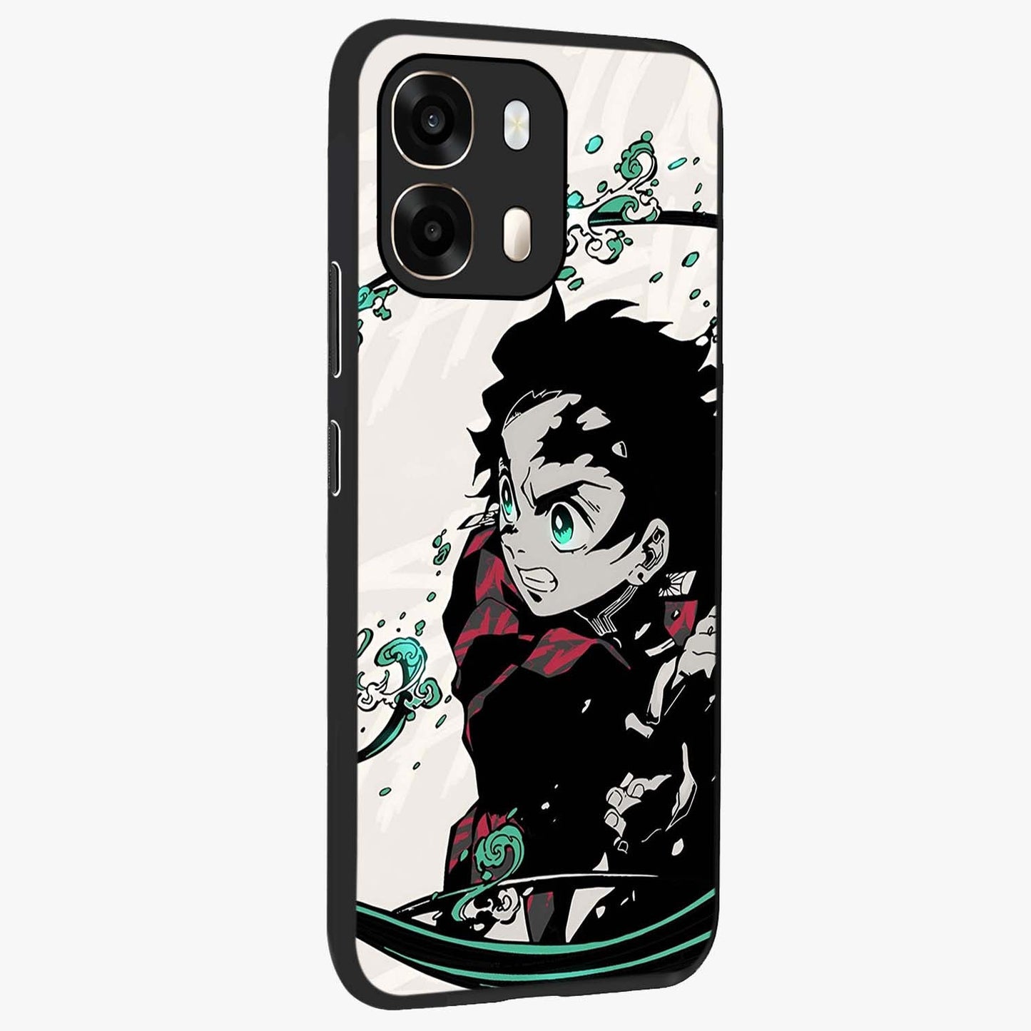 Demon Slayer Glass Case upright view showcasing powerful anime artwork with intense warrior theme.