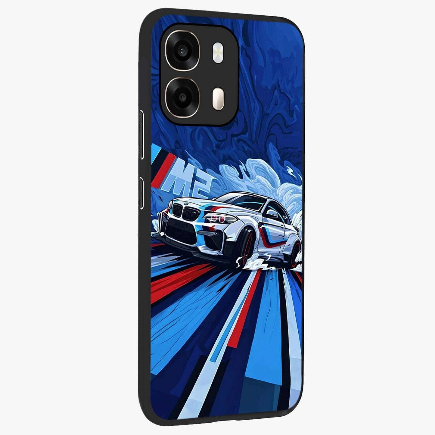 Drift Power Rush Glass Case upright view showcasing high speed racing artwork with bold automotive theme.