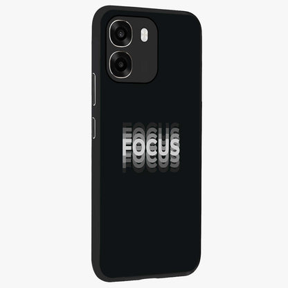 Focused Blade Discipline Glass Case upright view showcasing strong typography statement with sleek motivational theme.