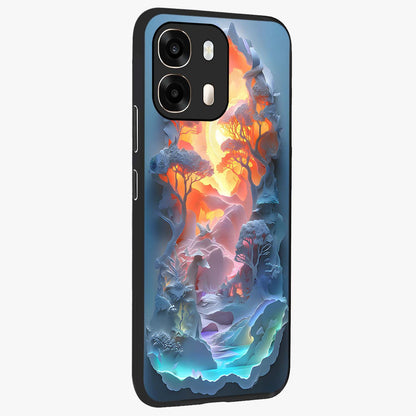 Glow Forest Portal Glass Case upright view showcasing enchanted forest portal artwork with fantasy nature theme.