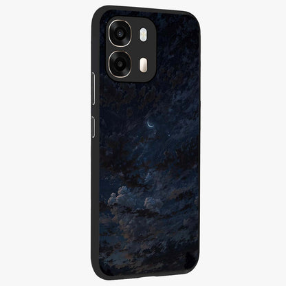 Lunar Veil Silence Glass Case upright view showcasing calm moon themed artwork with serene night atmosphere.
