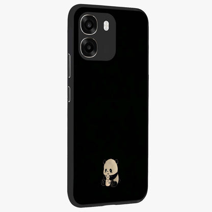 Midnight Panda Love Glass Case upright view showcasing charming panda artwork with playful romantic theme.