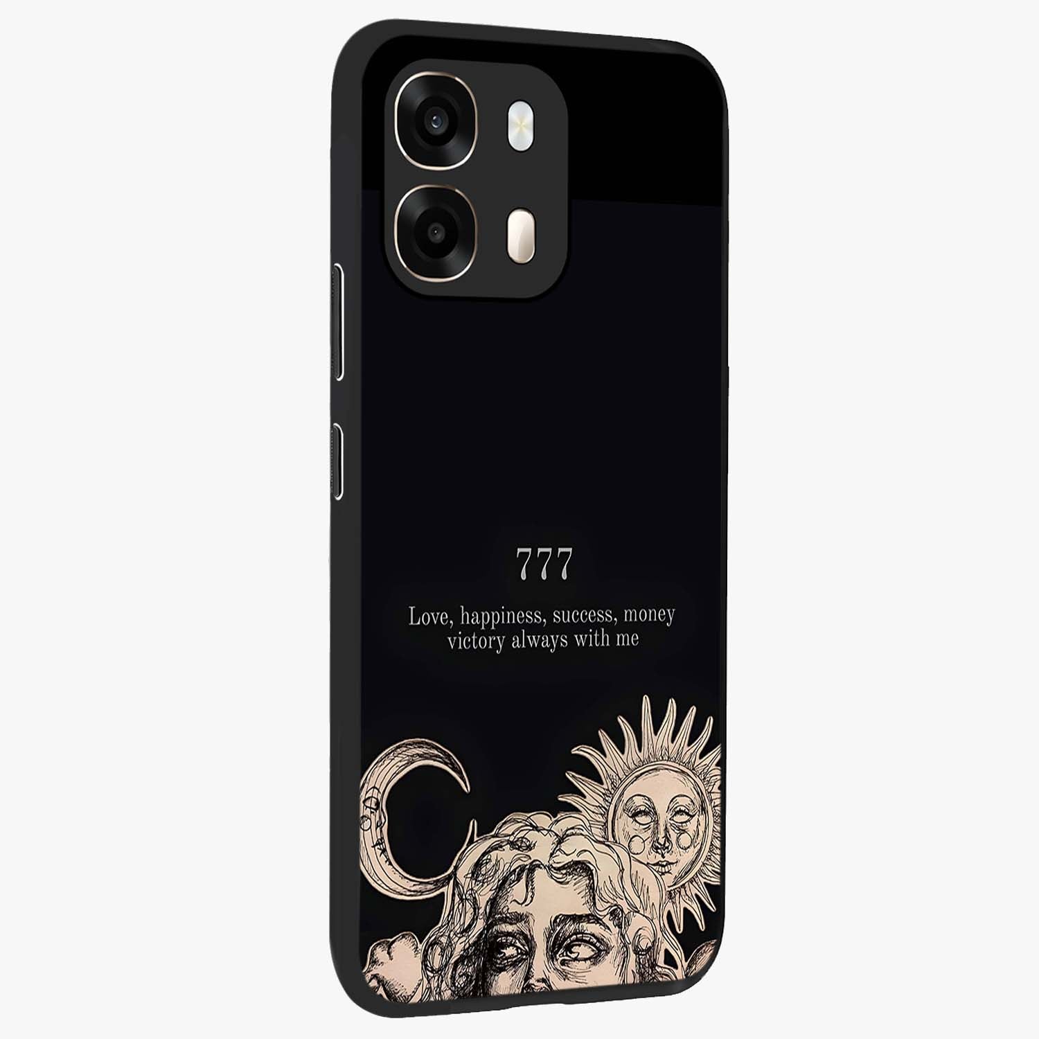 Mystic Victory Aura Glass Case upright view showcasing powerful victory themed artwork with spiritual energy vibe.