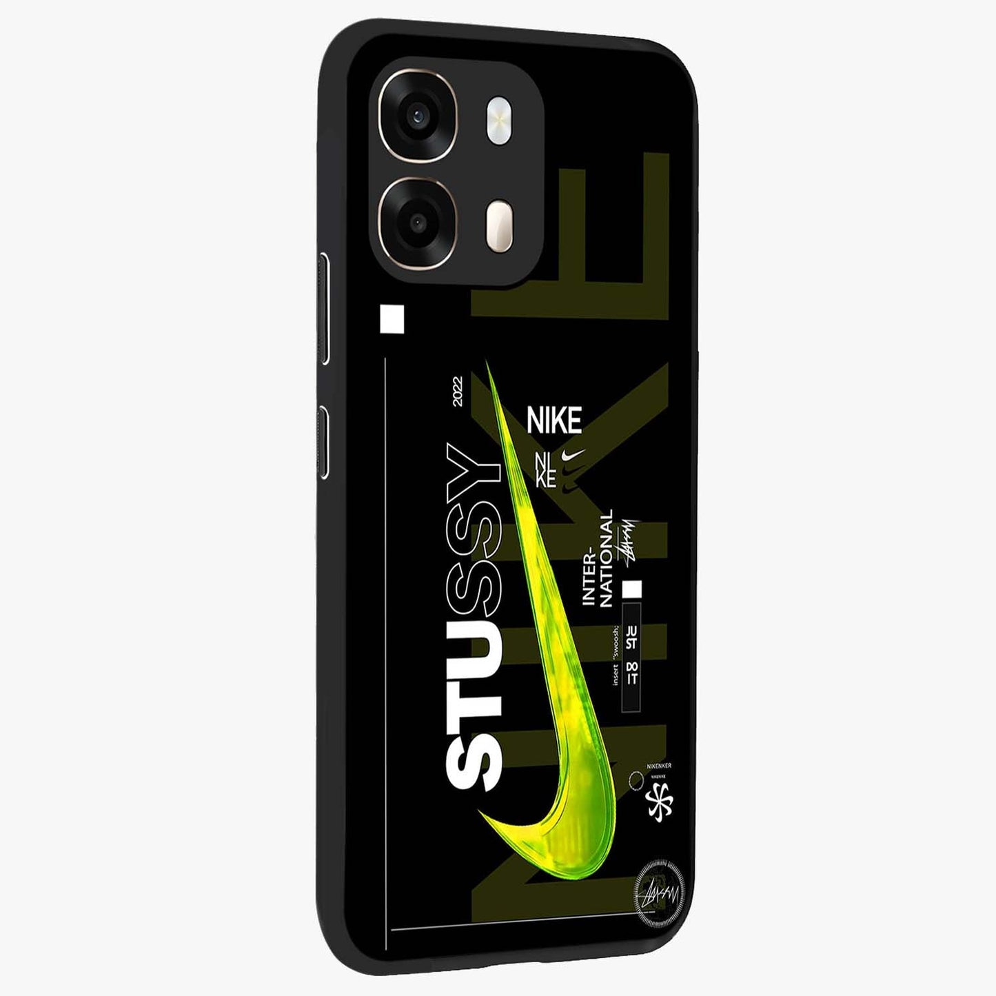 Neon Street Edition Glass Case upright view showcasing colorful neon artwork with modern street culture theme.