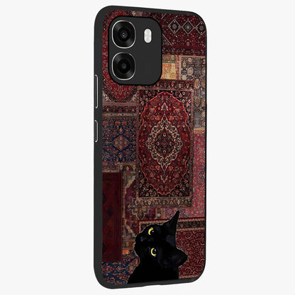 Regal Magic Cat Apple Glass Case upright view showcasing charming cat artwork with playful magical theme.