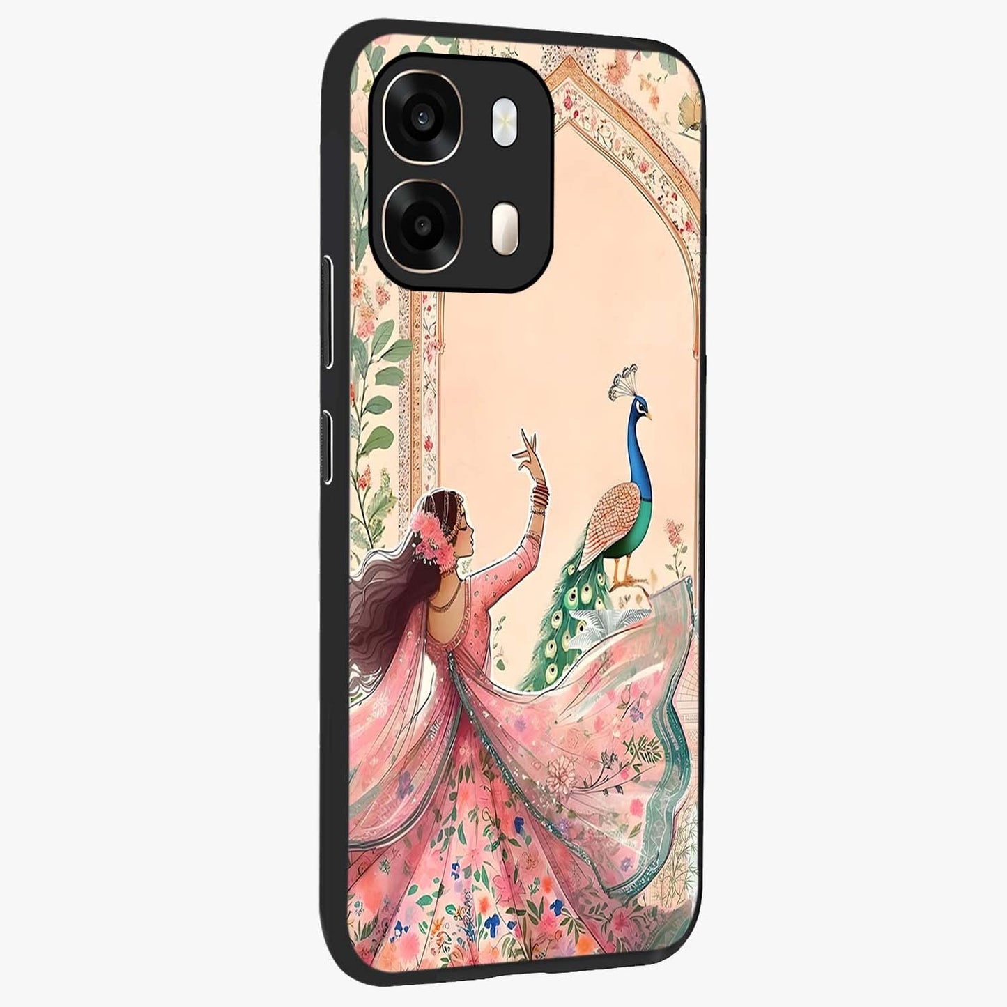 Royal Grace Muse Glass Case upright view showcasing stylish artistic artwork with sophisticated royal theme.