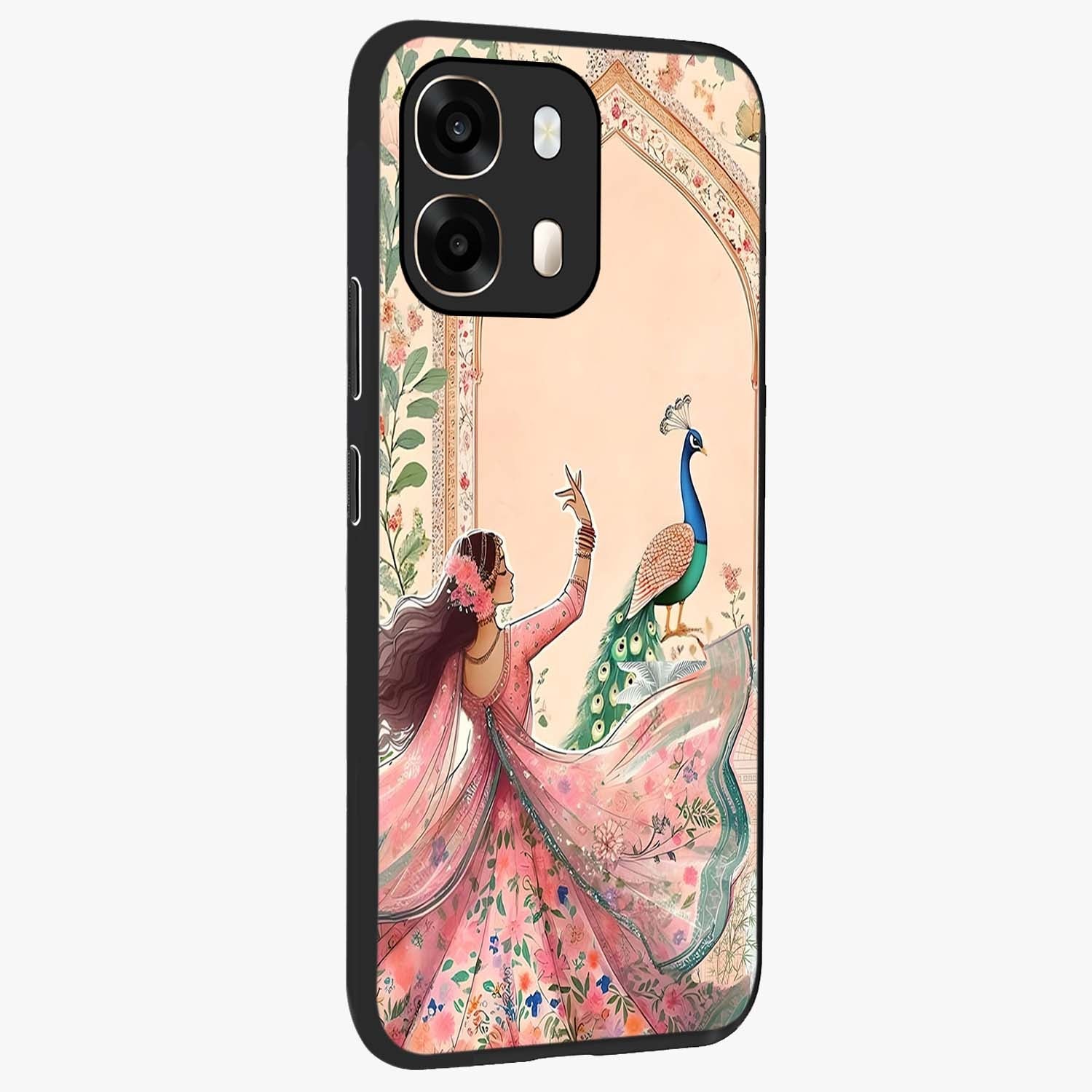 Royal Grace Muse Glass Case upright view showcasing stylish artistic artwork with sophisticated royal theme.
