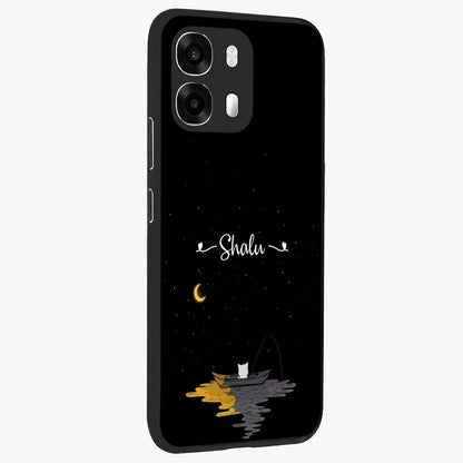 Silent Night Row Glass Case upright view showcasing tranquil night artwork with serene landscape theme.