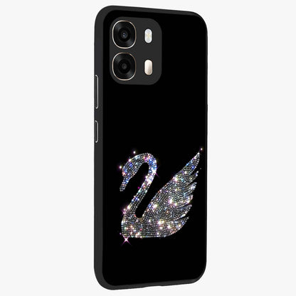 Starlit Swan Grace Glass Case upright view showcasing beautiful swan artwork with peaceful night themed design.