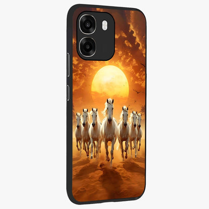 Wild Sunset Majesty Glass Case upright view showcasing dramatic sunset artwork with bold nature theme.