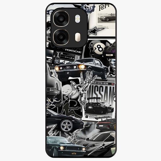 Aesthetic Dark Love Glass Case showing flat back view with dark romantic artwork and glossy glass finish.