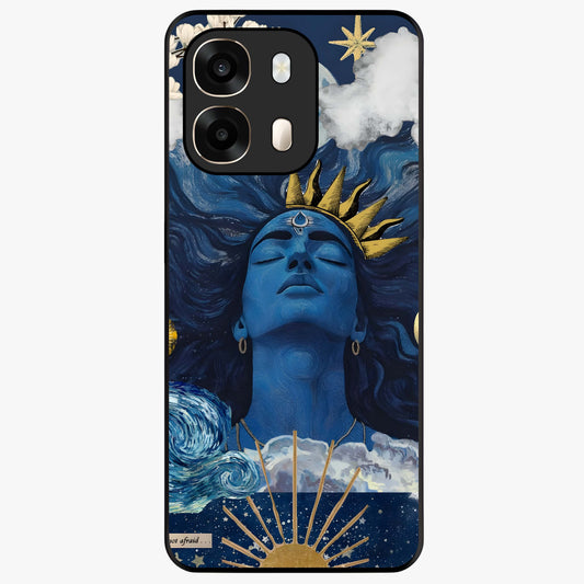 Aesthetic Lord Shiva Glass Case showing flat back view with divine Shiva artwork and glossy glass finish.