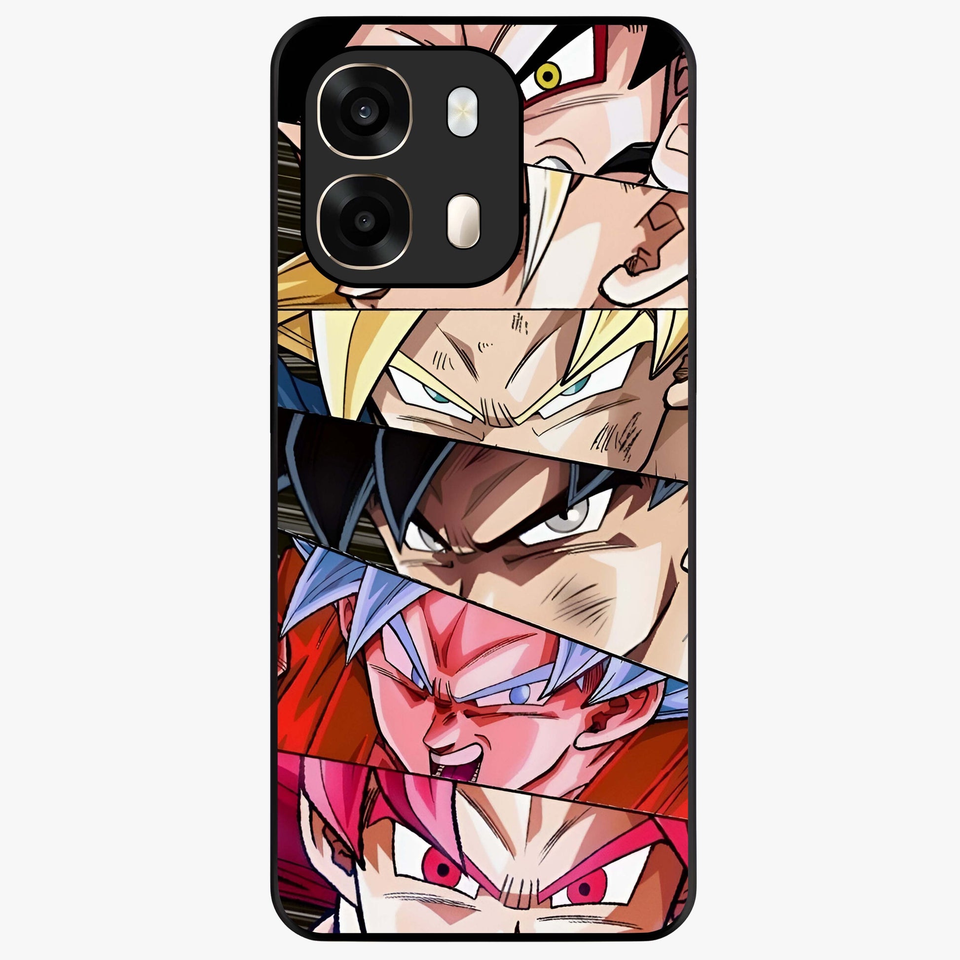 Anime Character Glass Case showing flat back view with vibrant anime artwork and glossy glass finish.