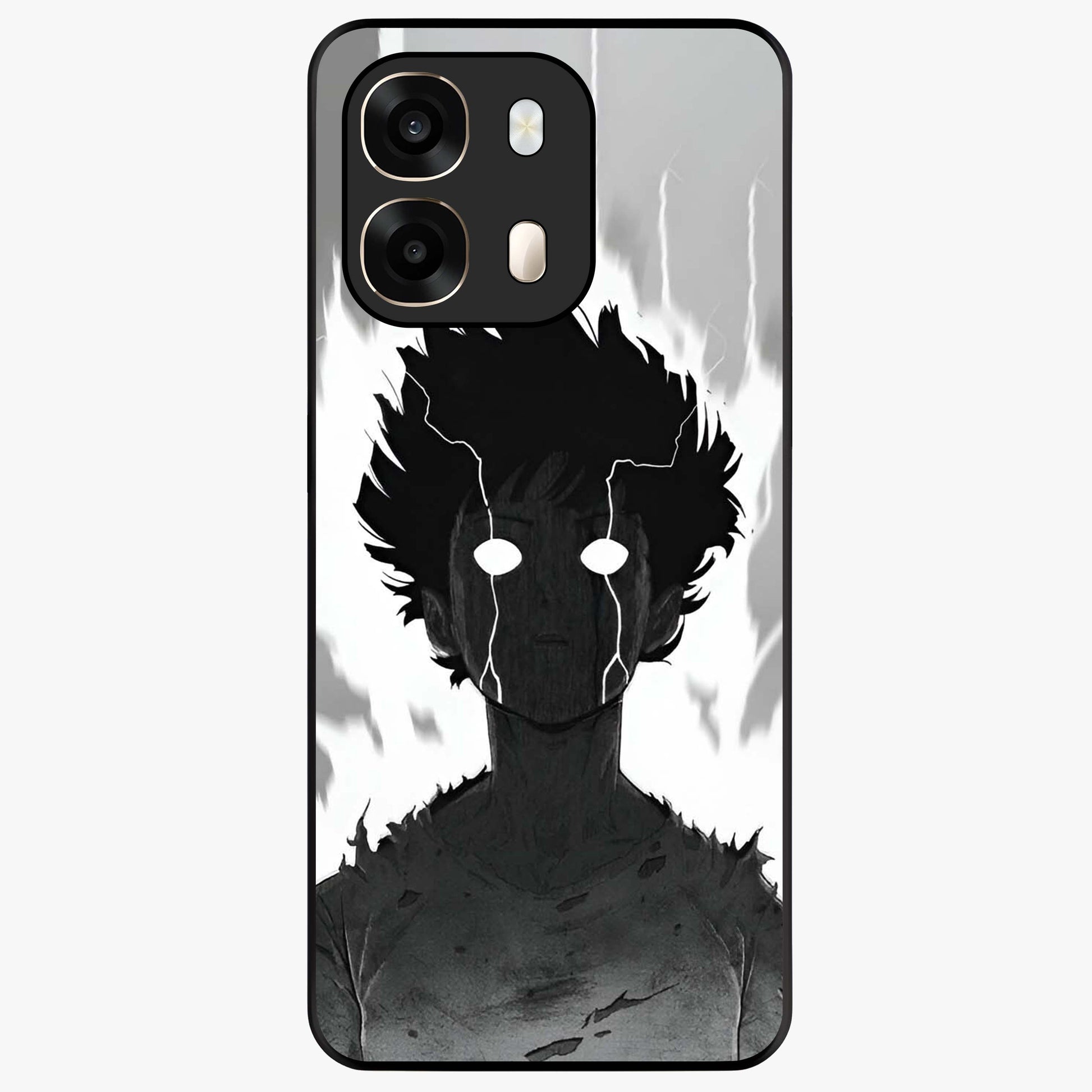 Awakened Inner Rage Glass Case showing flat back view with intense artistic artwork and glossy glass finish.