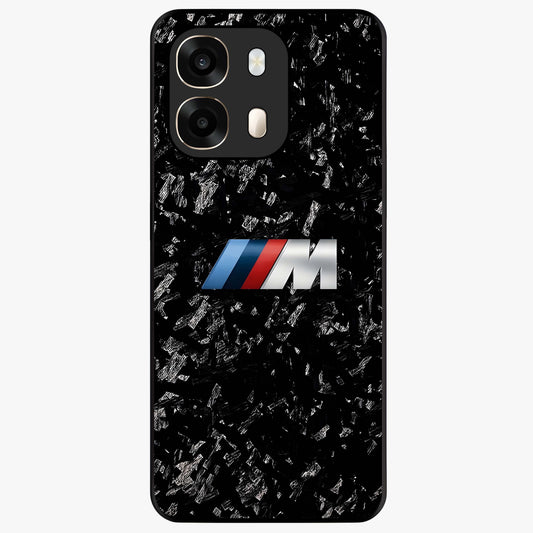 Carbon Speed Mark Glass Case showing flat back view with sporty carbon pattern artwork and glossy glass finish.