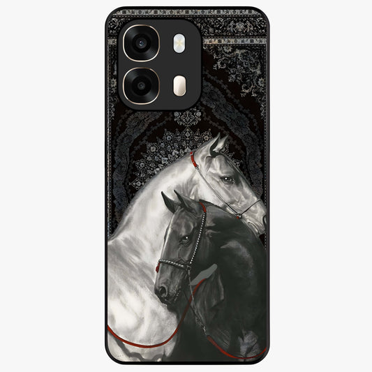 Majestic Ride Legacy Glass Case showing flat back view with powerful automotive inspired artwork and glossy glass finish.