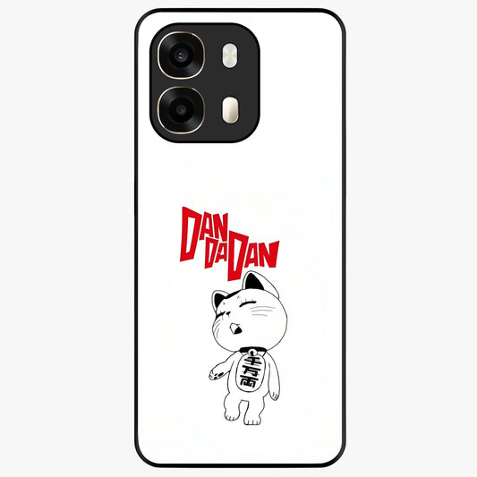 Playful Spirit Charm Glass Case showing flat back view with cheerful charm themed artwork and glossy glass finish.