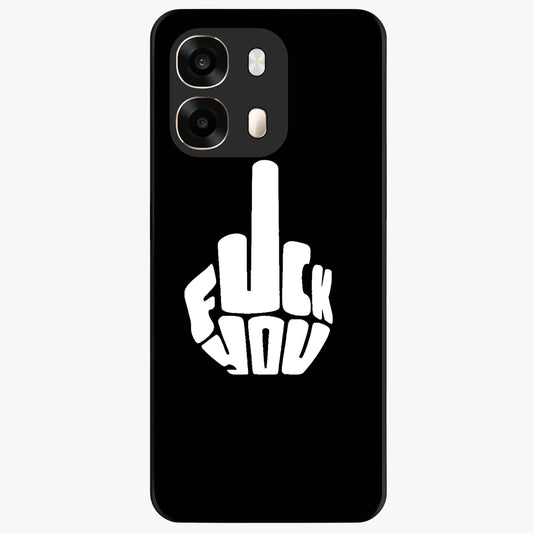 Rebel Mode On Glass Case showing flat back view with bold rebellious typography artwork and glossy glass finish.