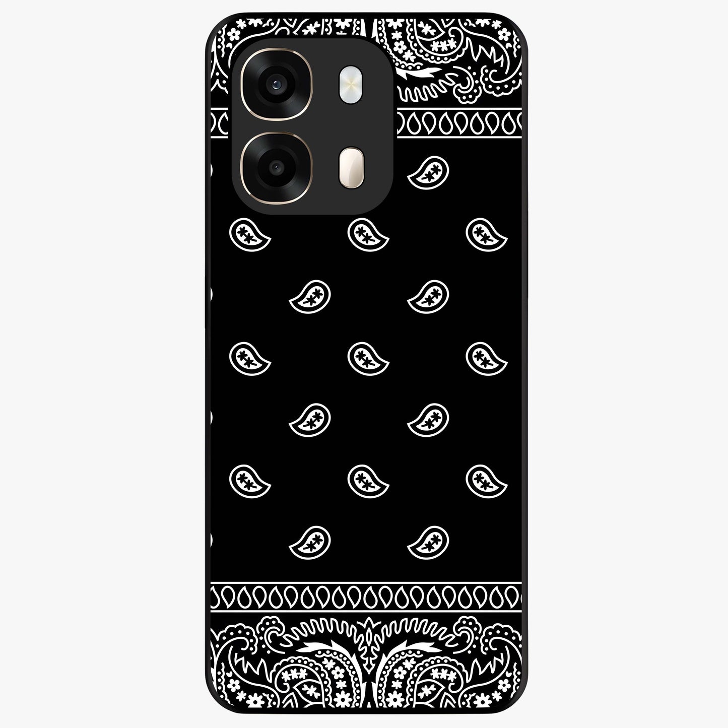 Retro Rebel Threads Glass Case showing flat back view with vintage street style artwork and glossy glass finish.