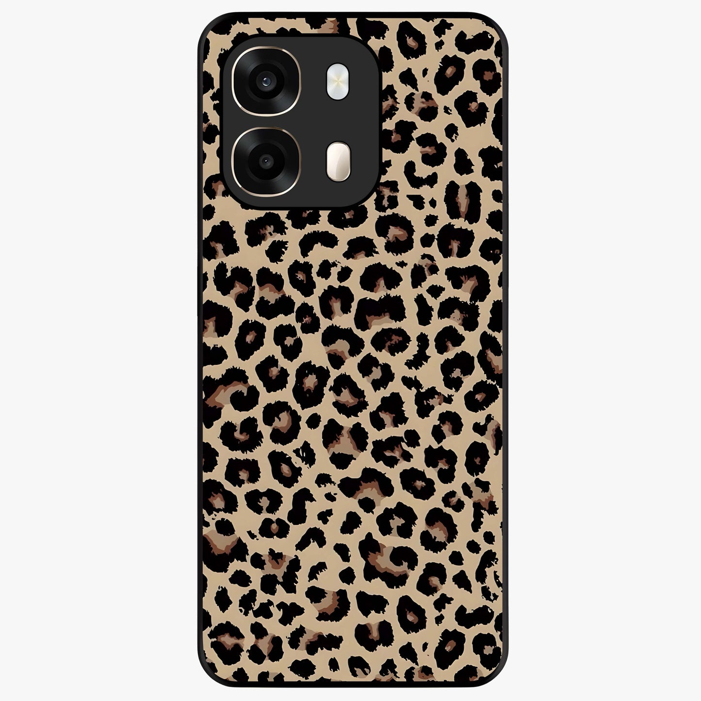 Savage Chic Pattern Glass Case showing flat back view with stylish patterned artwork and glossy glass finish.