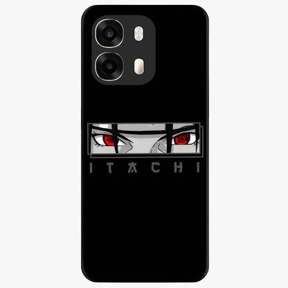 Scarlet Gaze Dominance Glass Case showing flat back view with striking red themed artwork and glossy glass finish.
